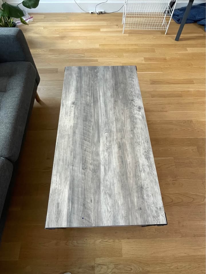 Coffee Table - grey wood with black hardware - photo 2