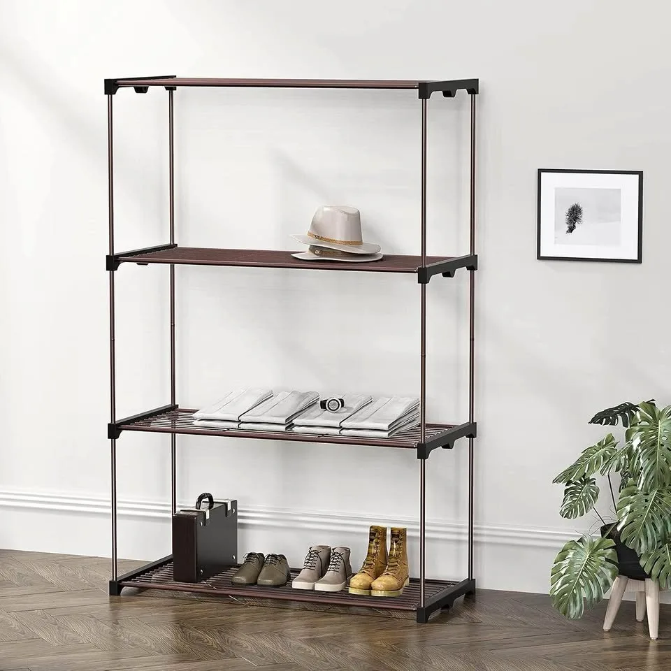 SimpleHouseware 4-Tier Metal Shelving Unit - Bronze