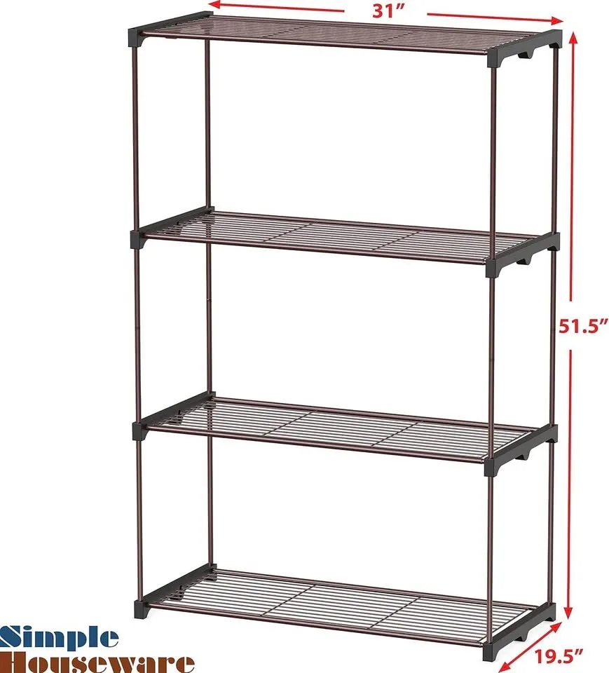 SimpleHouseware 4-Tier Metal Shelving Unit - Bronze image indicator(4)