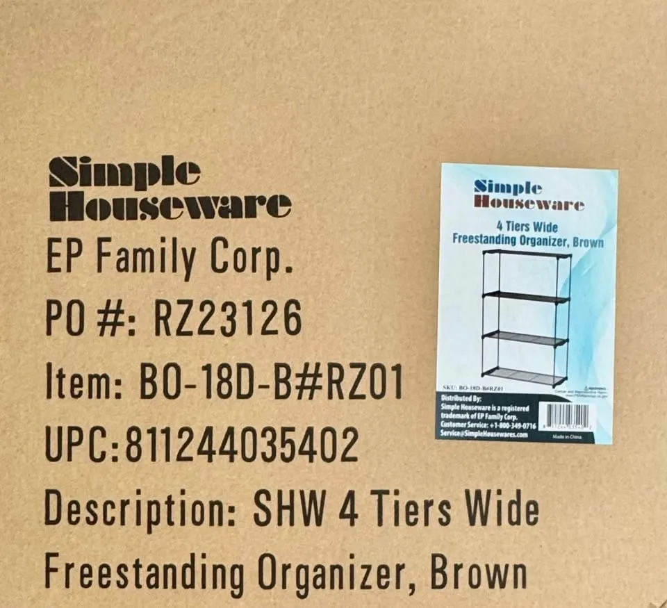 SimpleHouseware 4-Tier Metal Shelving Unit - Bronze image indicator(9)
