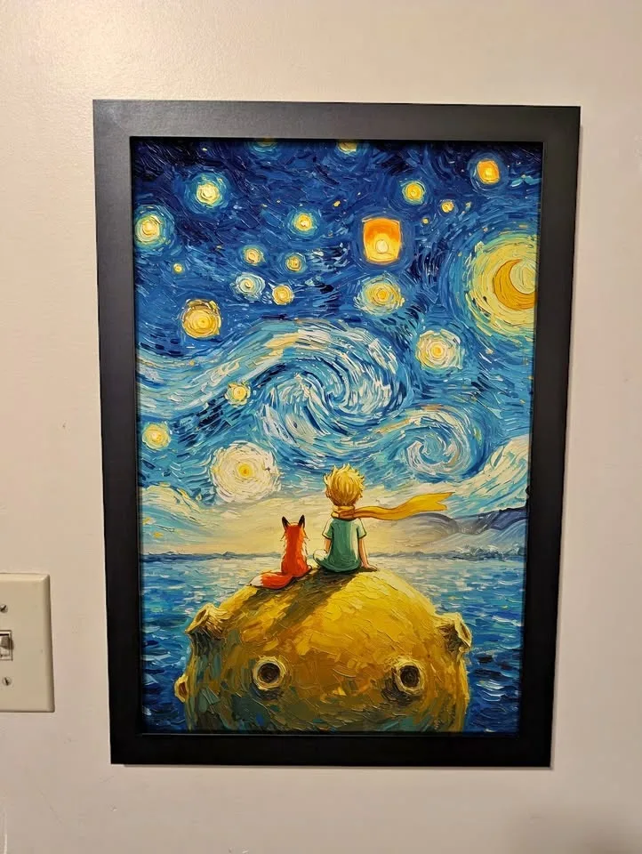 The Little Prince and the Fox | Framed poster 12 x 18 inches