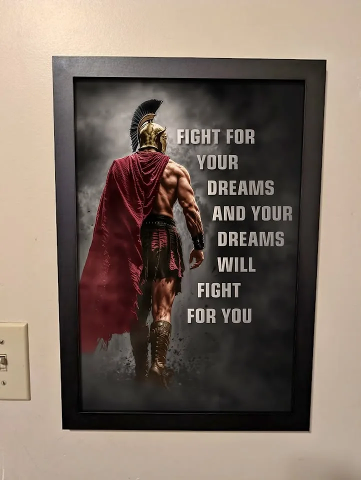 Figth for your dreams - Spartan framed poster 12 x 18 inches