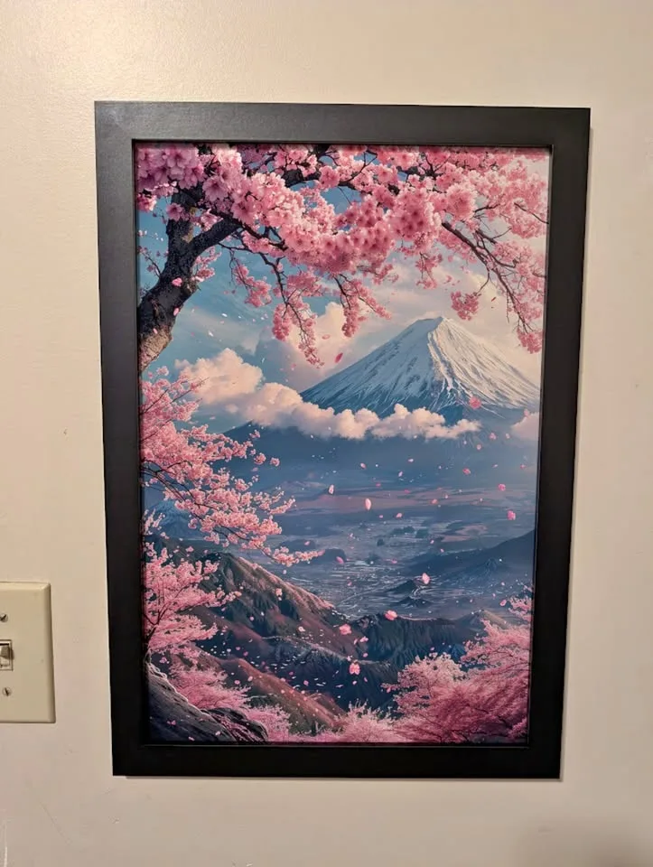 Japan mount fuji sakura | Framed poster 12 x 18 inches