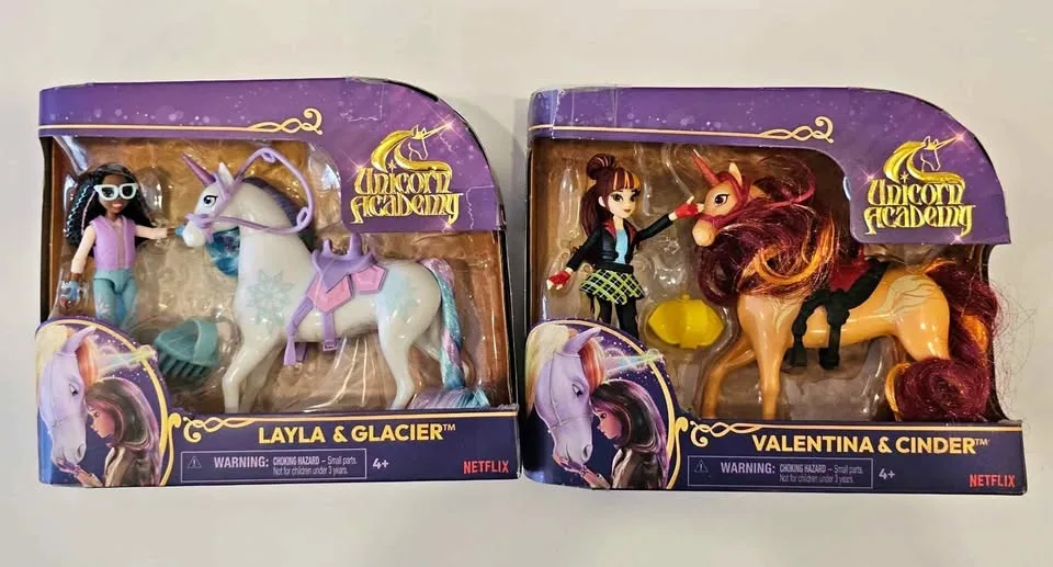 UNICORN ACADEMY- LAYLA & GLACIER, VALENTINA & CINDER TOYS