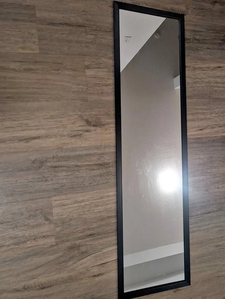 Simple Black-Framed Full-Length Mirror