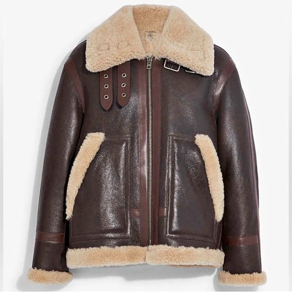 Coach Shearling Aviator Bomber Jacket Small