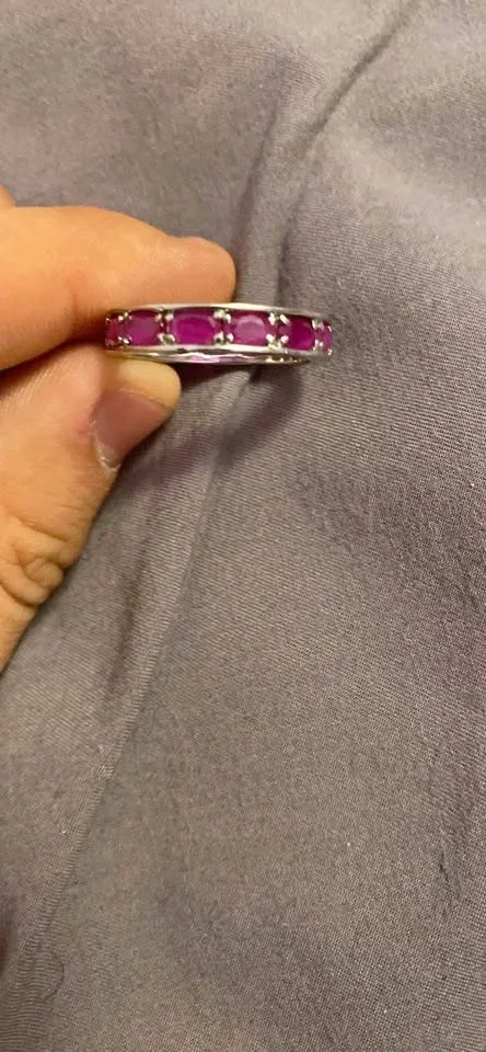 Arabian blood pigeon ruby ring with sterling silver band