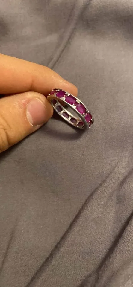 Arabian blood pigeon ruby ring with sterling silver band image indicator(3)