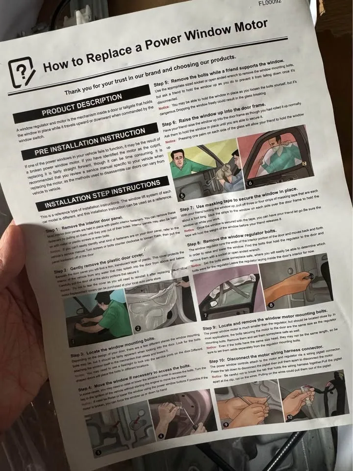 Ford 15-20 Front & Left Power Window Motor FL00092 image indicator(2)