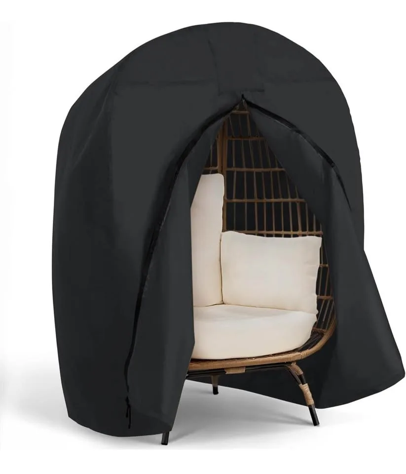 Lawn Egg Chair Cover, Patio Furniture Cover, Medium Size, Black image indicator(6)