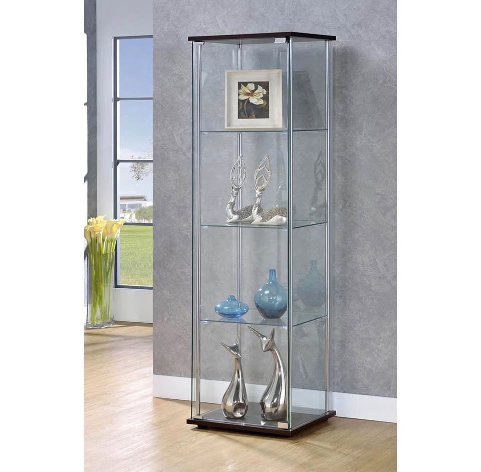 4-TIER MODERN CURIO DISPLAY CABINET