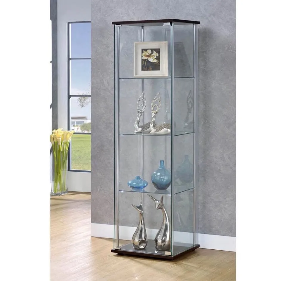 4-TIER MODERN CURIO DISPLAY CABINET