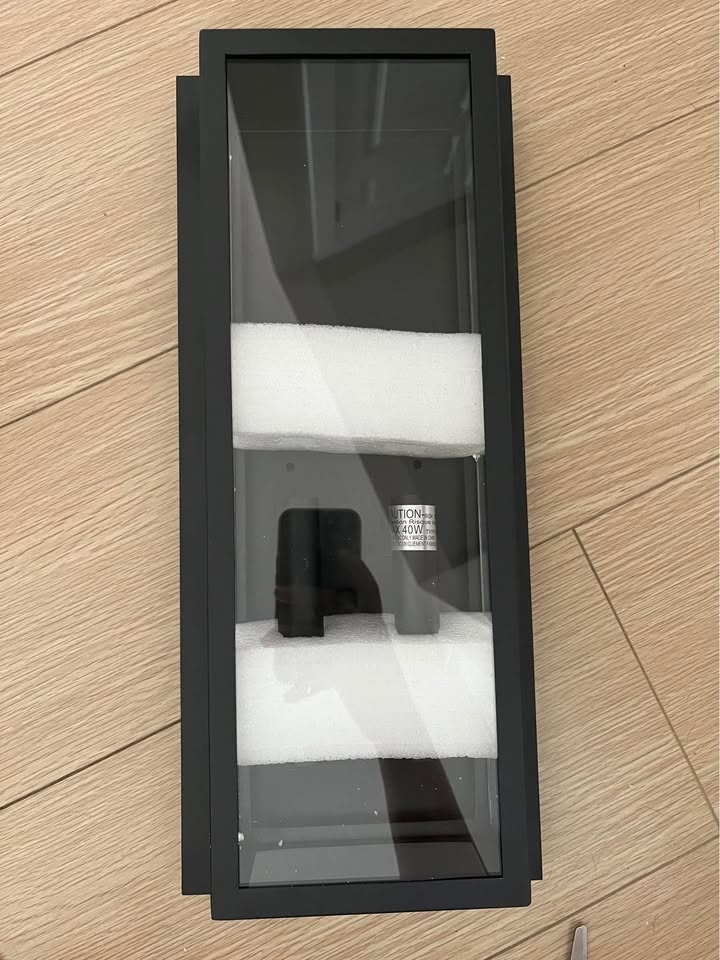 Modern Outdoor Wall Sconce, Black Large Exterior Porch Light - photo 2