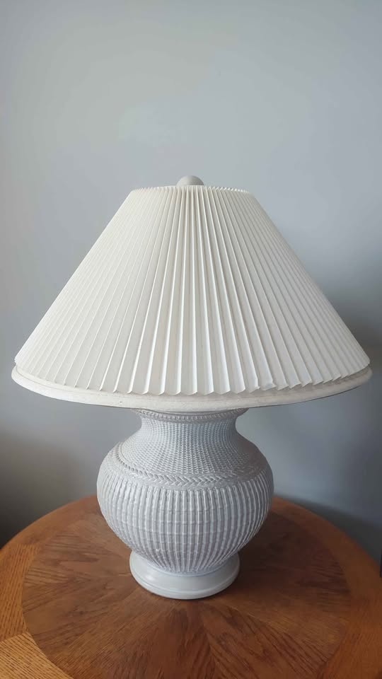 Poetry Cozy Ceramic Table Lamp with Pleated Shade - photo 4