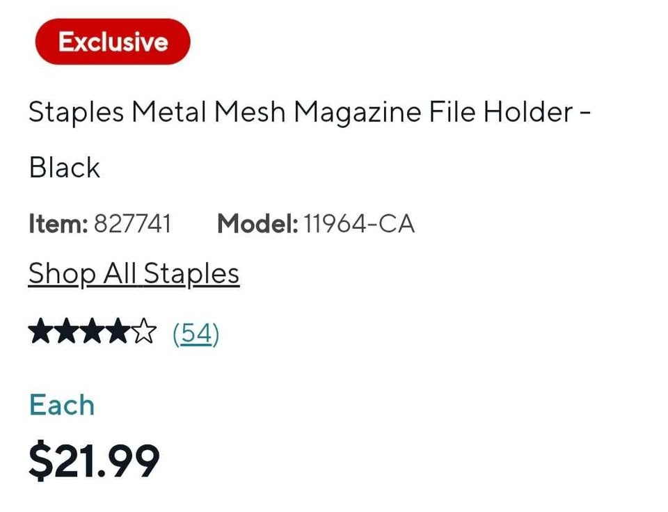 Staples Metal Mesh Magazine File Holder - photo 3