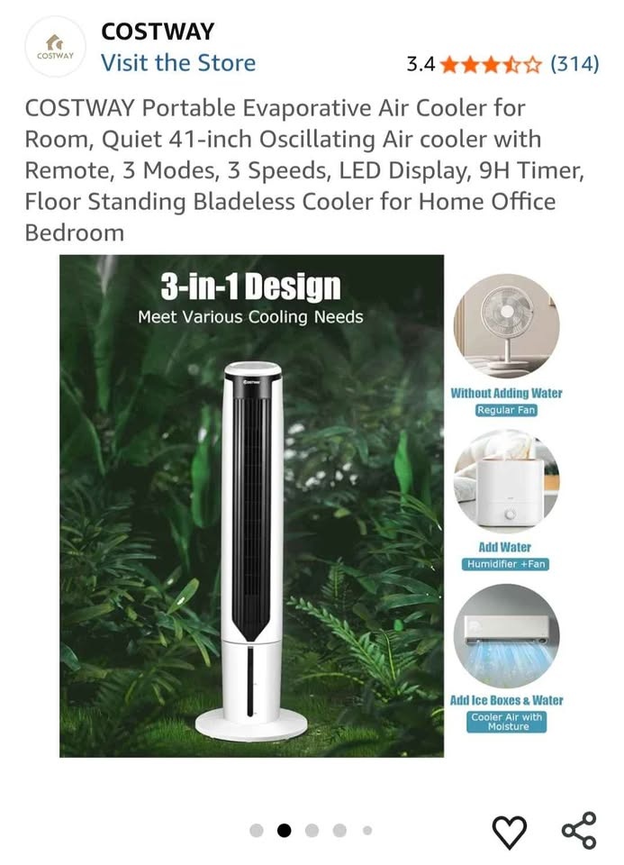 COSTWAY Evaporative Air Cooler - photo 2