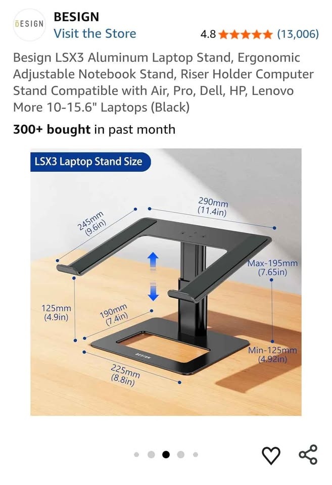 BESIGN LSX3 Laptop Stand - Black - photo 4