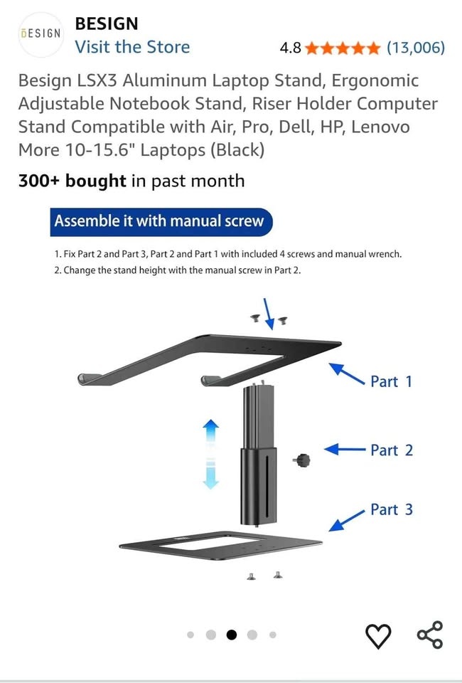 BESIGN LSX3 Laptop Stand - Black - photo 5