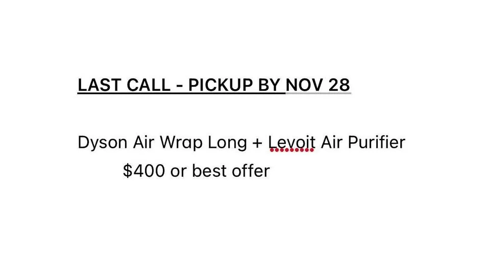 LAST CALL - Dyson Airwrap & Levoit Air Purifier Bundle