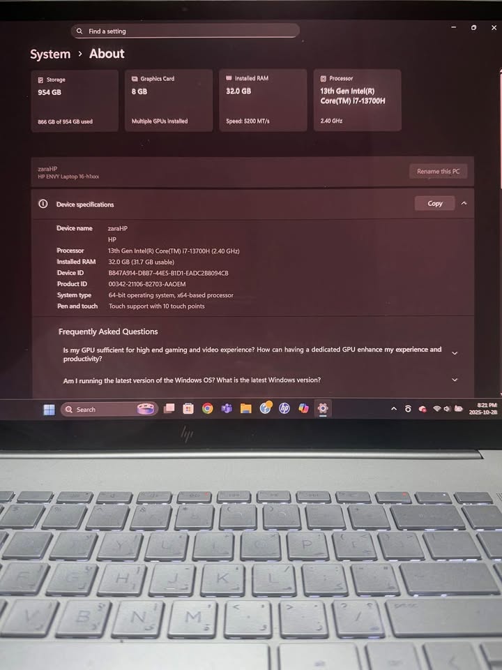 HP ENVY 16 i7-13700H, 32 GB RAM, RTX 4060, 1 TB SSD - photo 2