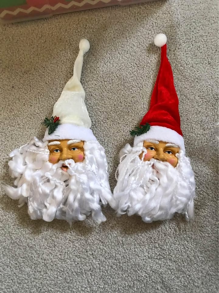 Two Santa Face Decorations