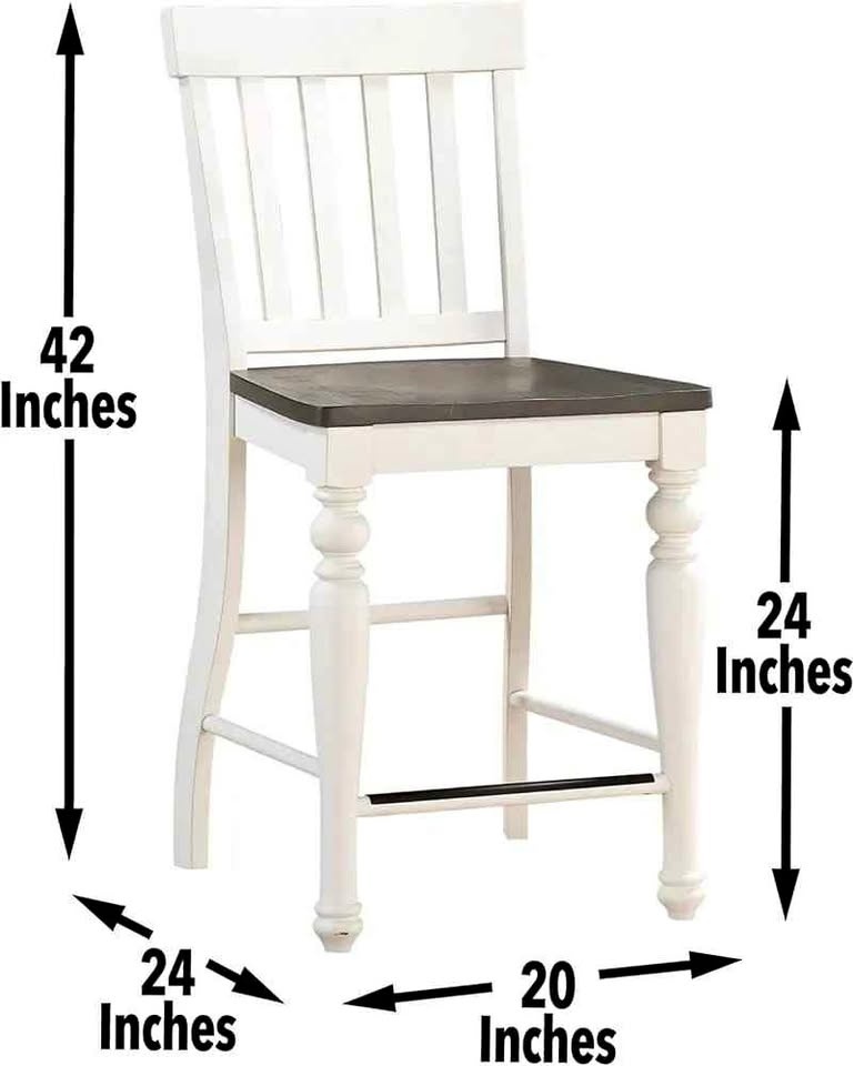 Steve Silver Joanna Counter Chair - Two-Tone Ivory & Dark Oak