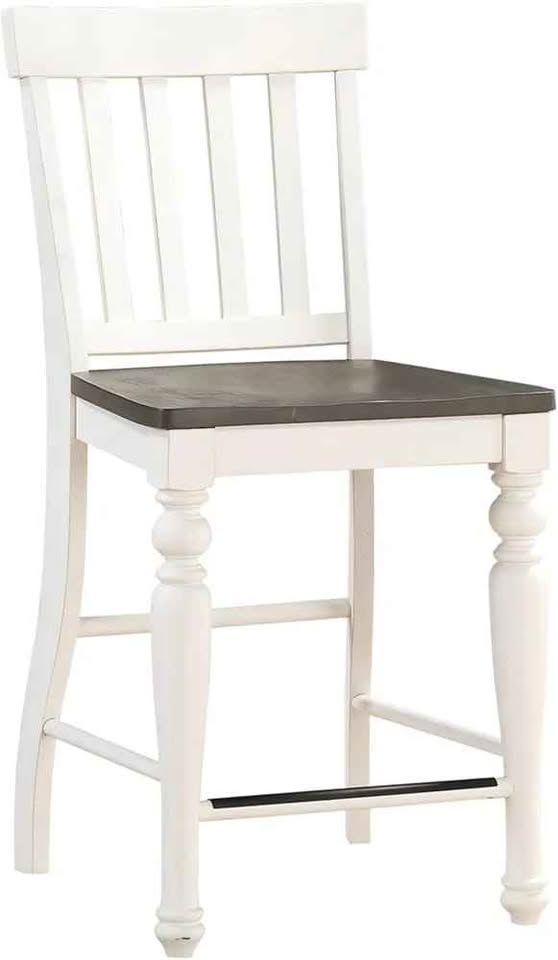 Steve Silver Joanna Counter Chair - Two-Tone Ivory & Dark Oak - photo 5