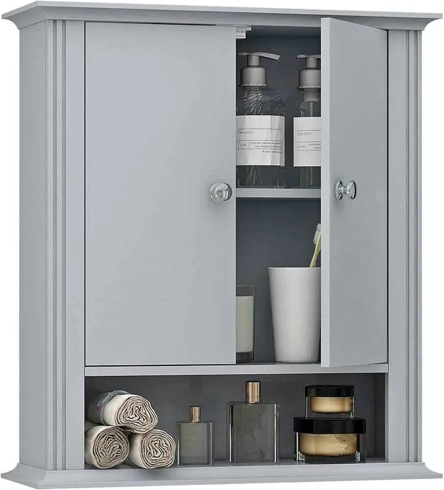 Wall Mounted Bathroom Medicine Cabinet with 2 Doors