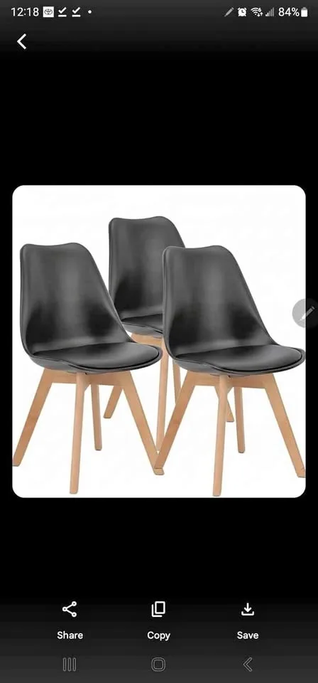 Dining Chairs Set of 3 Mid-Century Modern Lounge Chair P