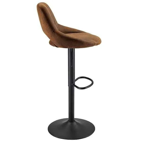 Brown Faux Leather Swivel Adjustable Height Bar Stools
