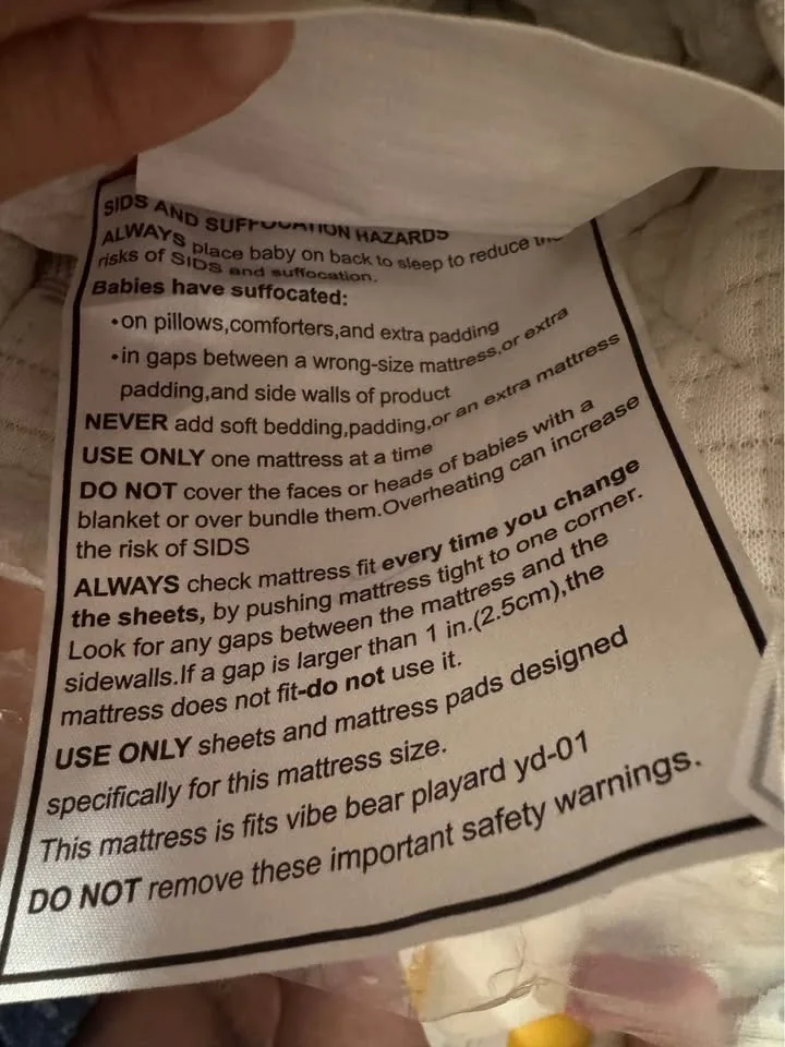 Premium Pack and Play Mattress Topper-38" x 26" x 1.5" image indicator(4)