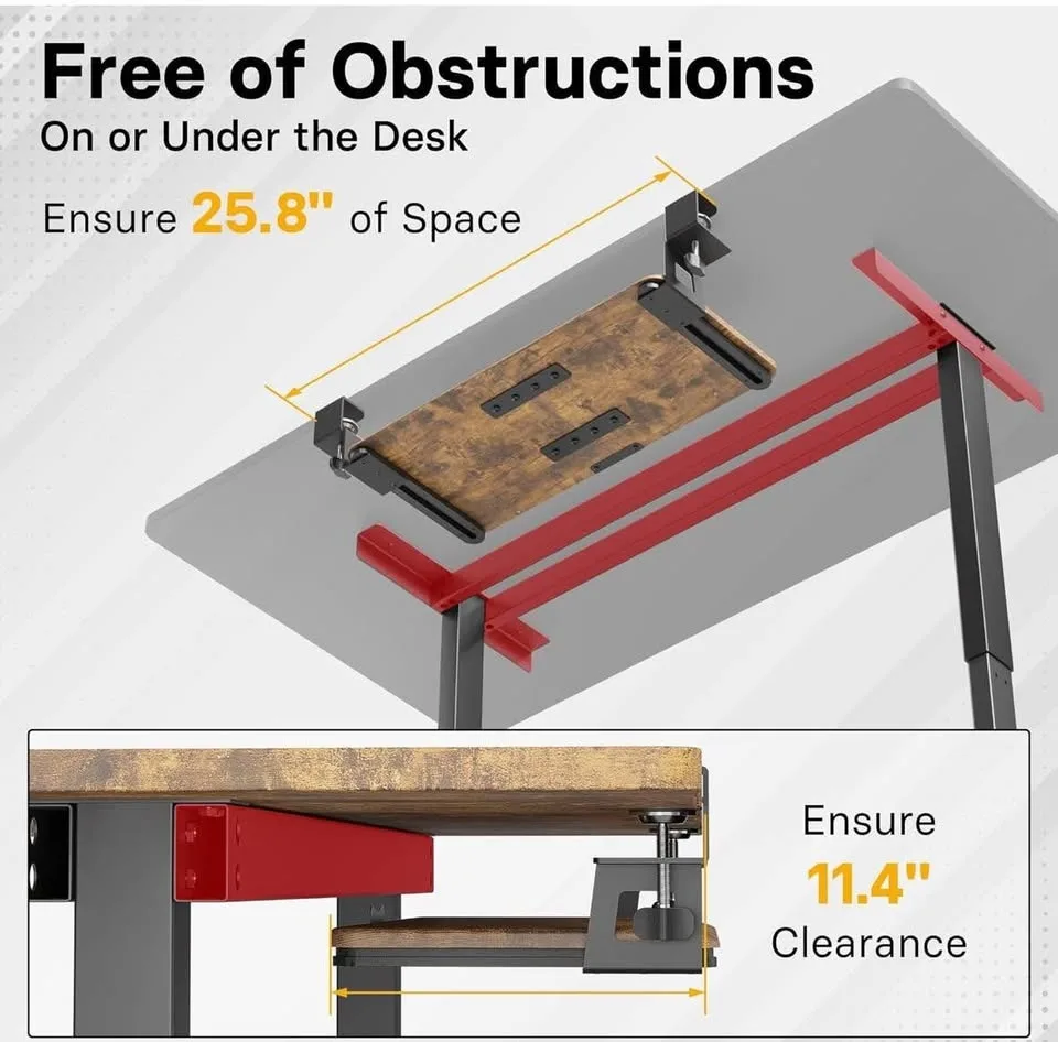 Under Desk Keyboard Tray, Pull-Out Keyboard & Mouse image indicator(9)