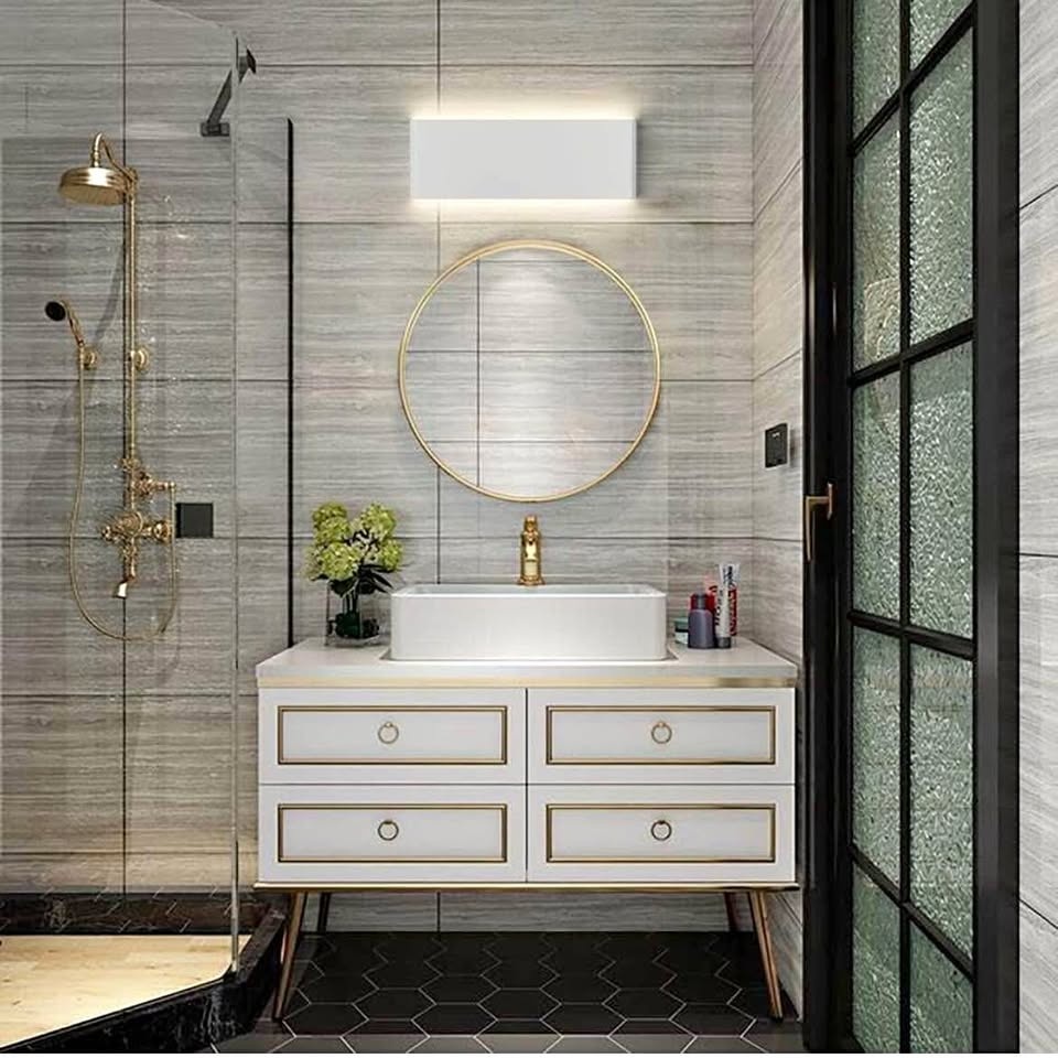 15.75in Matte White Modern LED Vanity Light