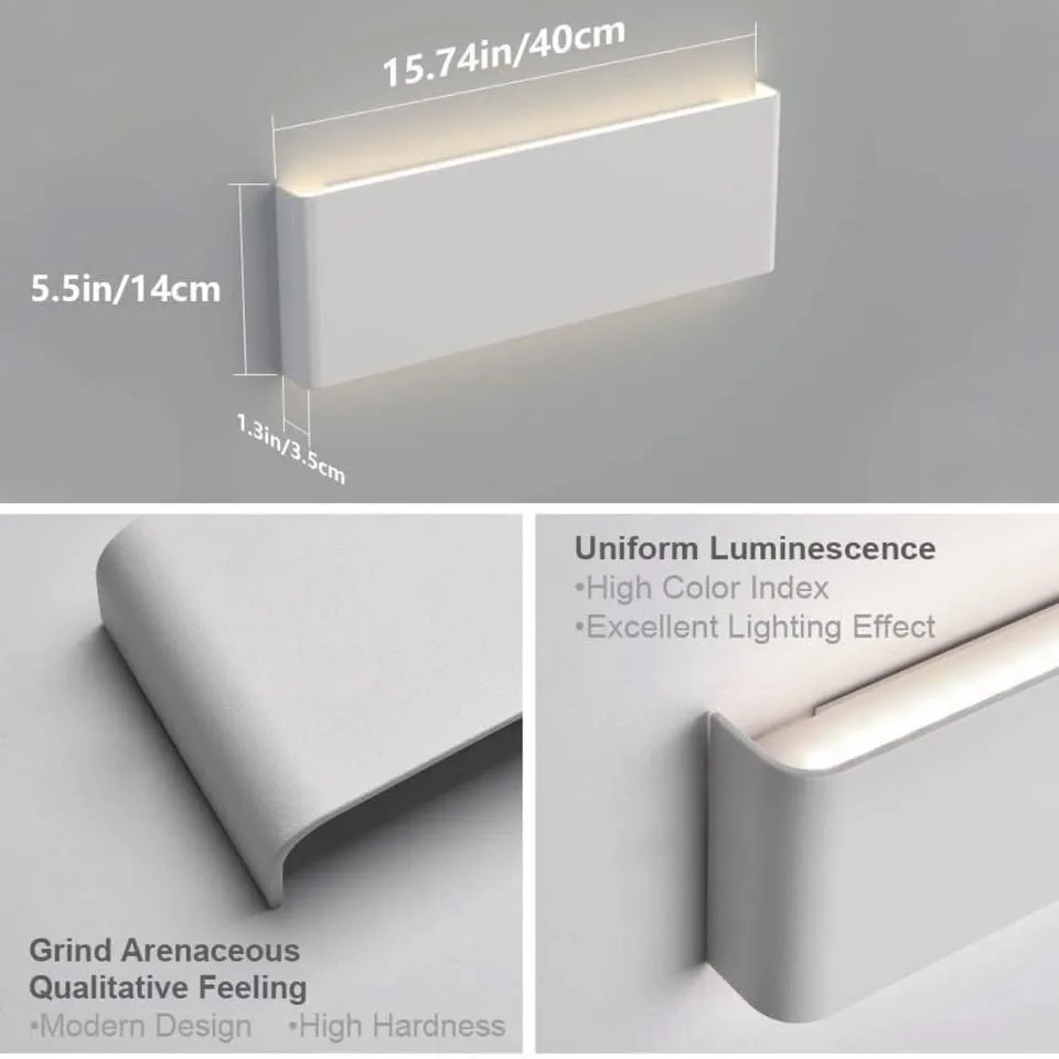 15.75in Matte White Modern LED Vanity Light image indicator(9)