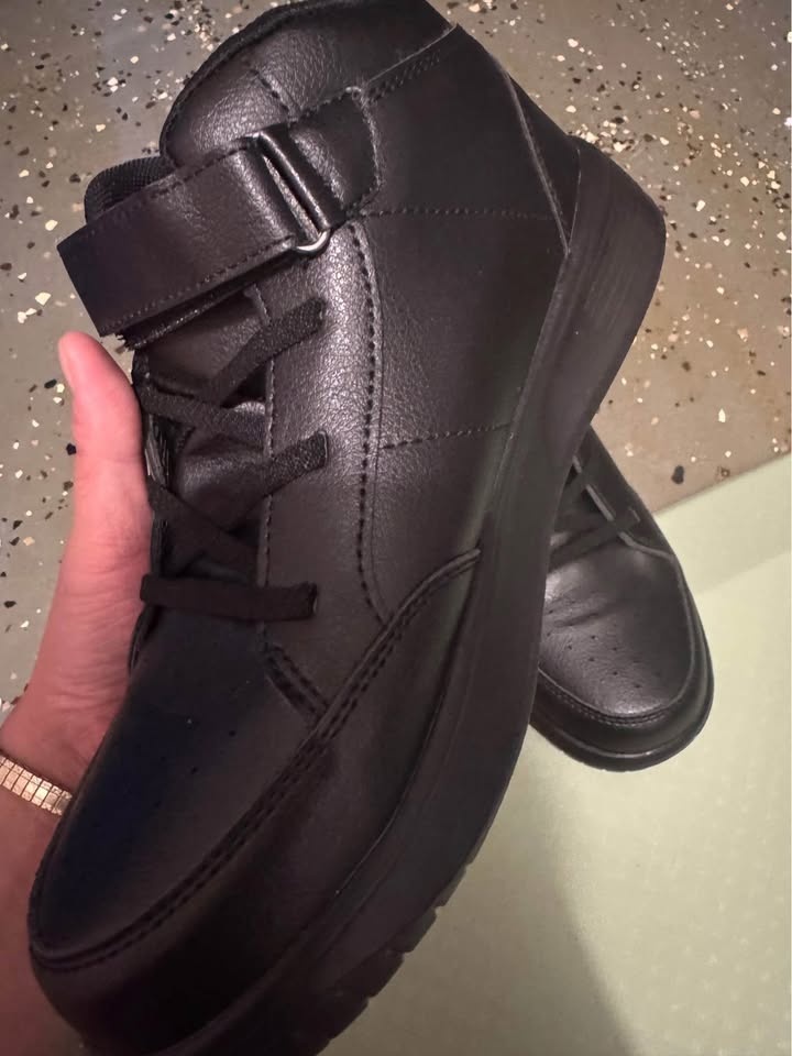 Black Sneakers, Unisex, High Top Casual Shoes size 7.5 - photo 4