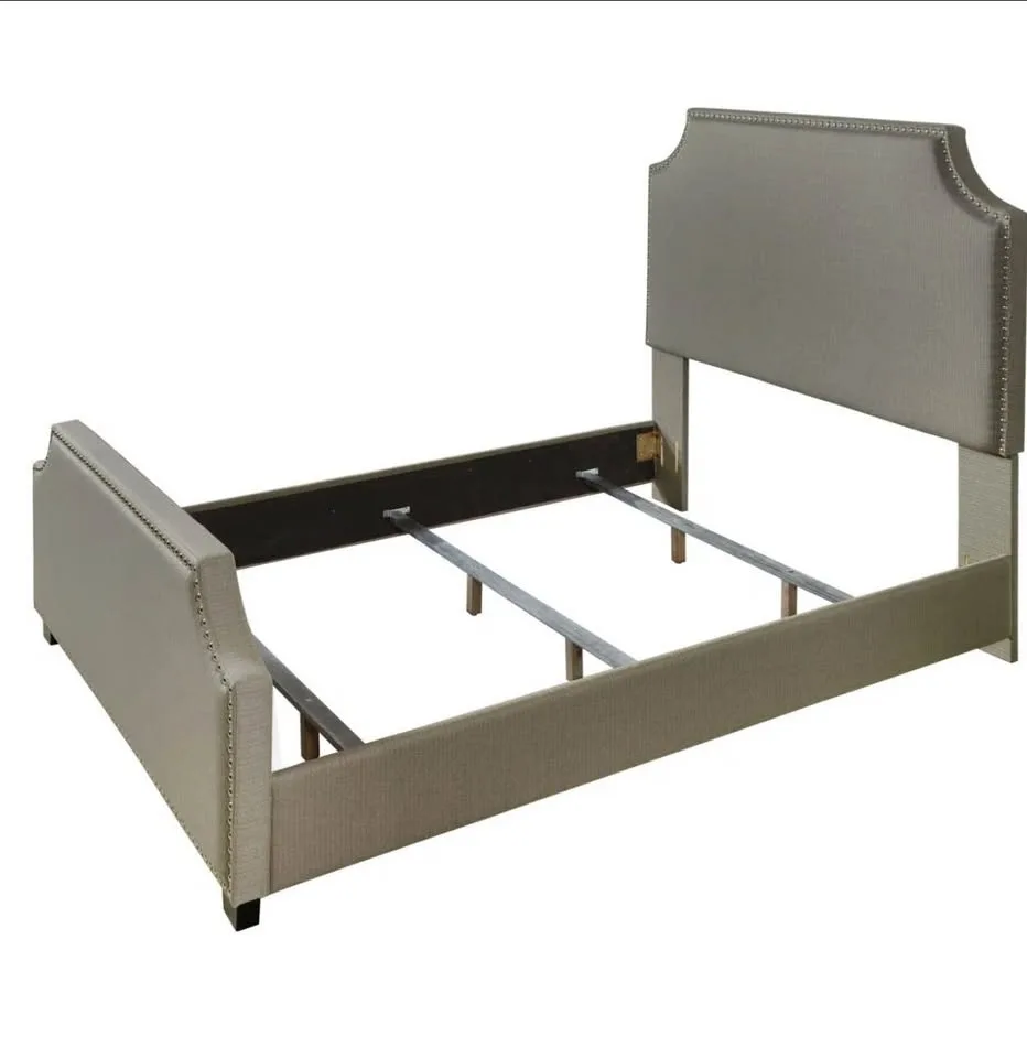 Alcott Hill Cream Stud Queen Size Bed Frame image indicator(7)