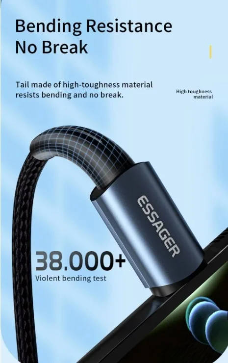 Essager Type C to C 100W Fast Charge Cable image indicator(5)