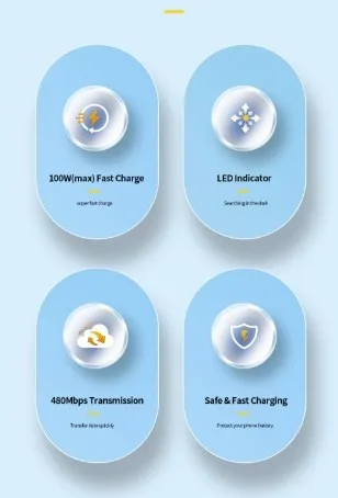 Essager Type C to C 100W Fast Charge Cable image indicator(9)