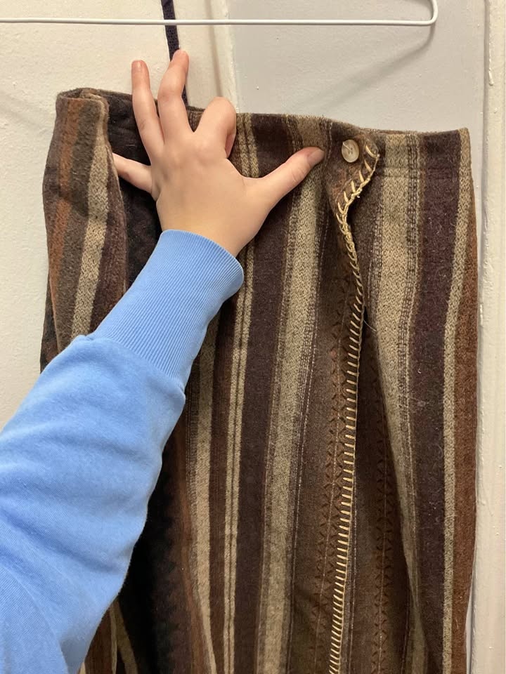 Long warm wrap skirt beautiful fabric and design