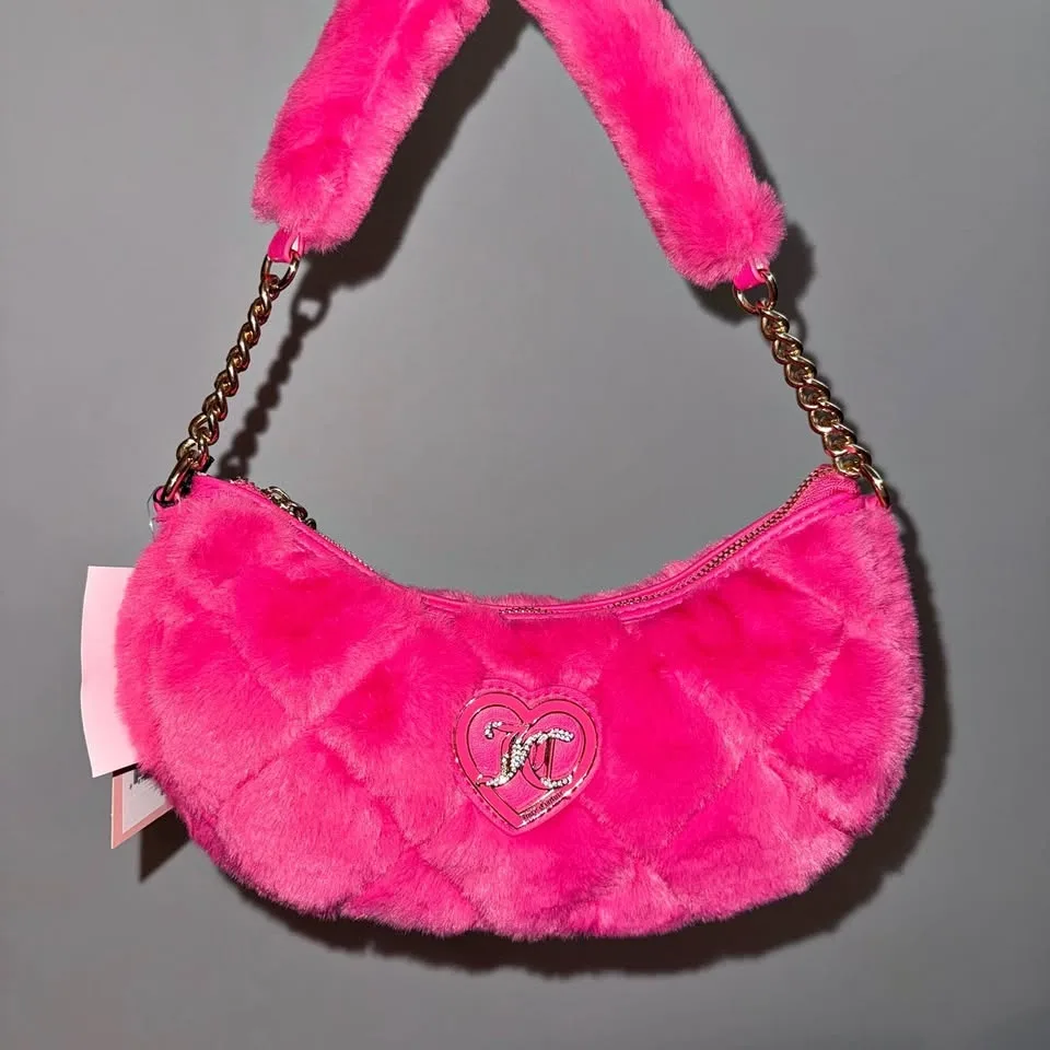 NEW JUICY COUTURE PINK FUR BAG