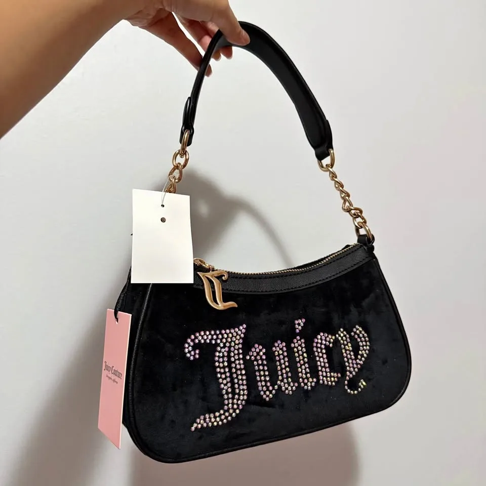 JUICY COUTURE BLACK BLING SHOULDER BAG - NEW WITH TAGS