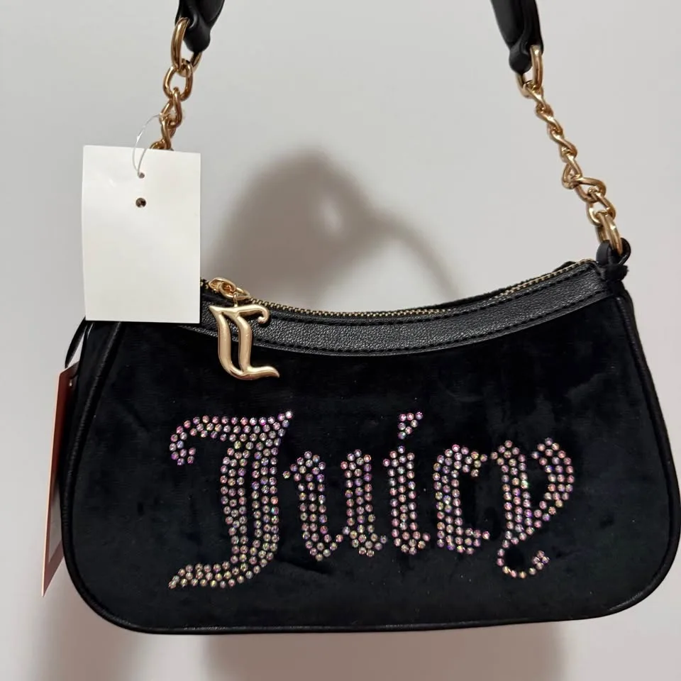 JUICY COUTURE BLACK BLING SHOULDER BAG - NEW WITH TAGS image indicator(2)