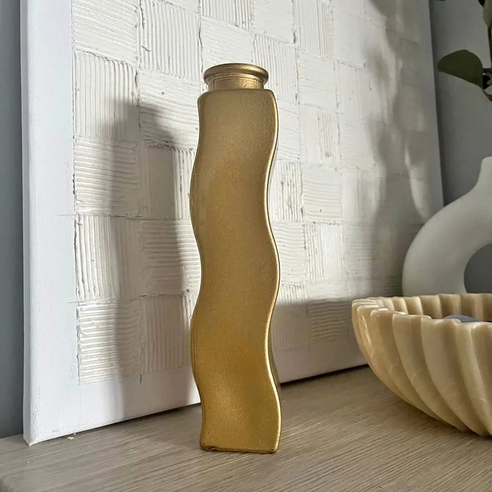 IKEA SKAMT SQUIGGLE VASE - Vintage Gold Vase $15