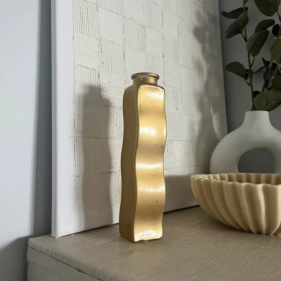 IKEA SKAMT SQUIGGLE VASE - Vintage Gold Vase $15 image indicator(2)