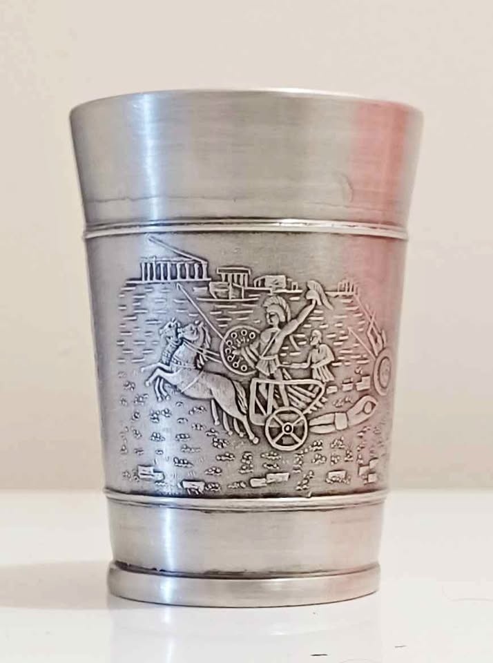 Unique Historical Pewter Wine Goblet
