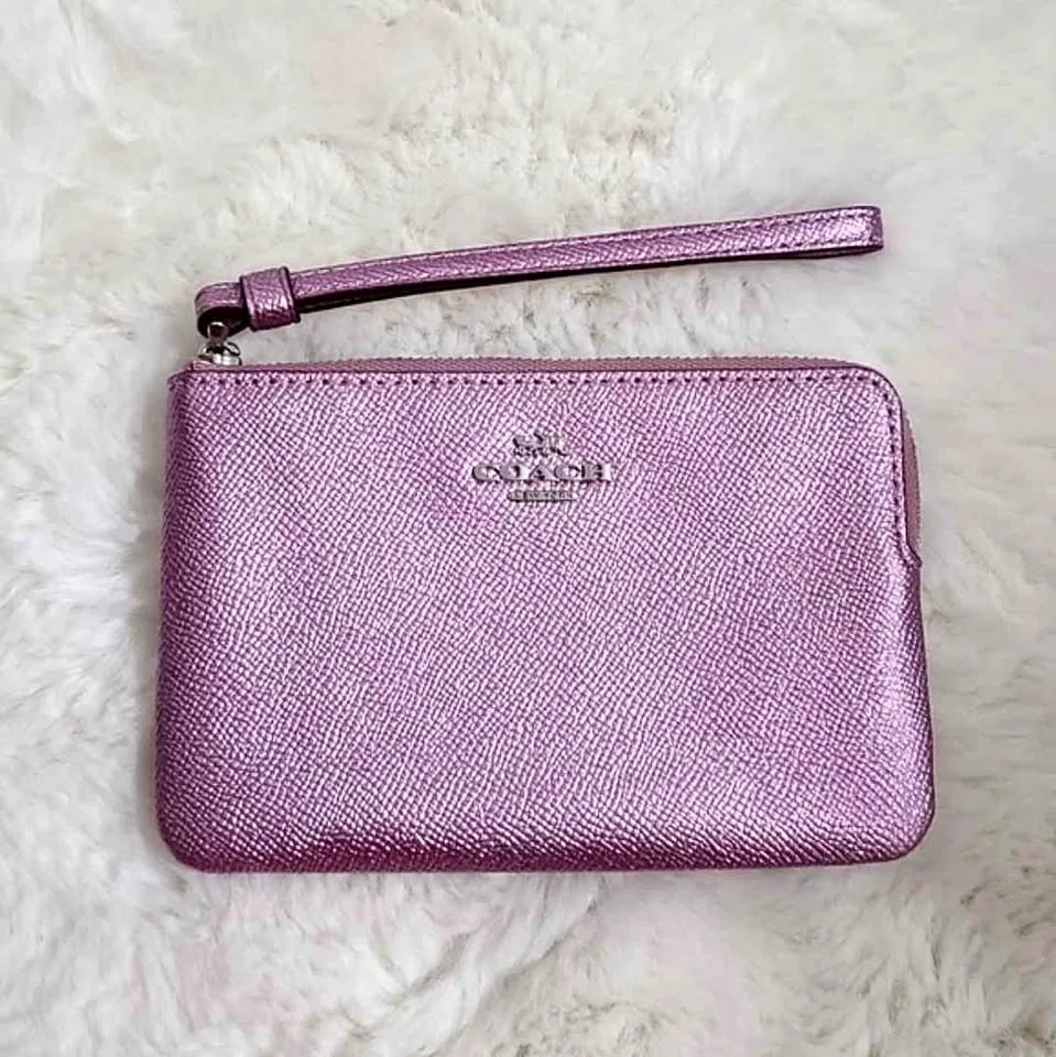 Coach Metallic Pink Wristlet (NWT)
