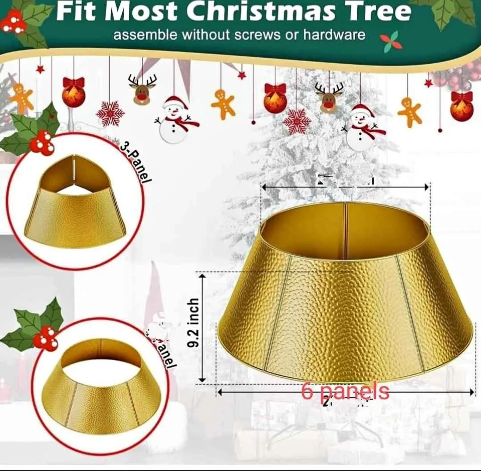 Christmas Tree Metal Collar- Golden color