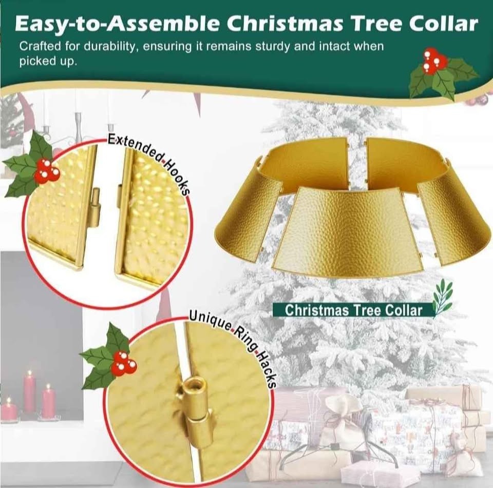 Christmas Tree Metal Collar- Golden color - photo 2