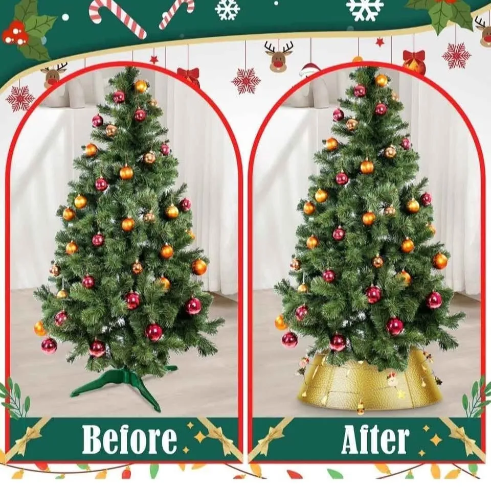 Christmas Tree Metal Collar- Golden color image indicator(5)