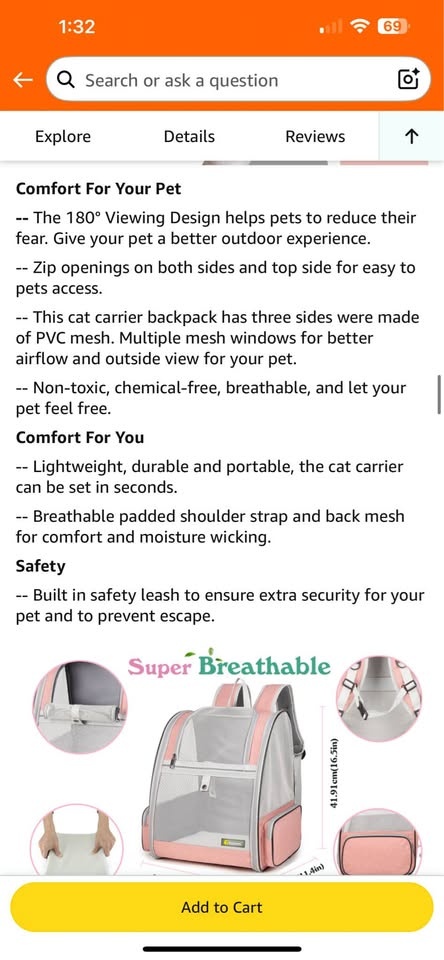 Pet Backpack Carrier - photo 4